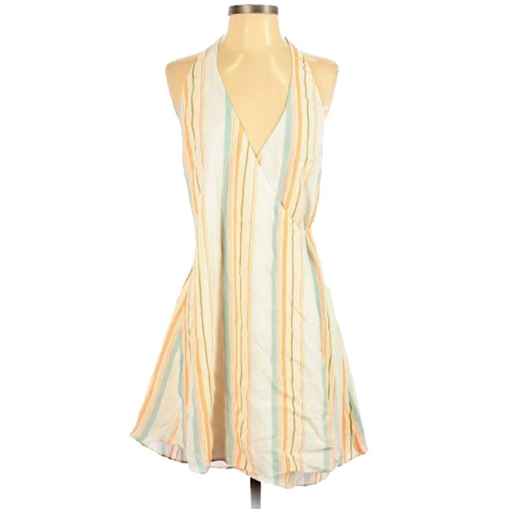 Privacy Please Women's multicolor striped wrap dress